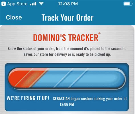 domino's pizza delivery tracker